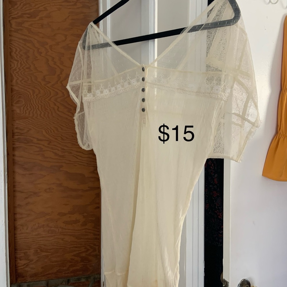 Free People Ivory Lace Blouse - Picture 3 of 5